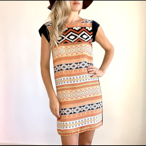 THML Dresses & Skirts - THMLAztec Tribal Short Sleeve Tunic Dress xs